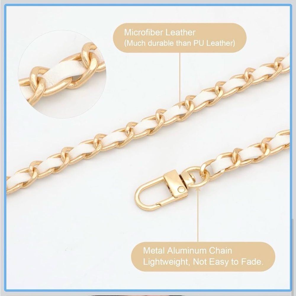 Gold and White Chain Strap